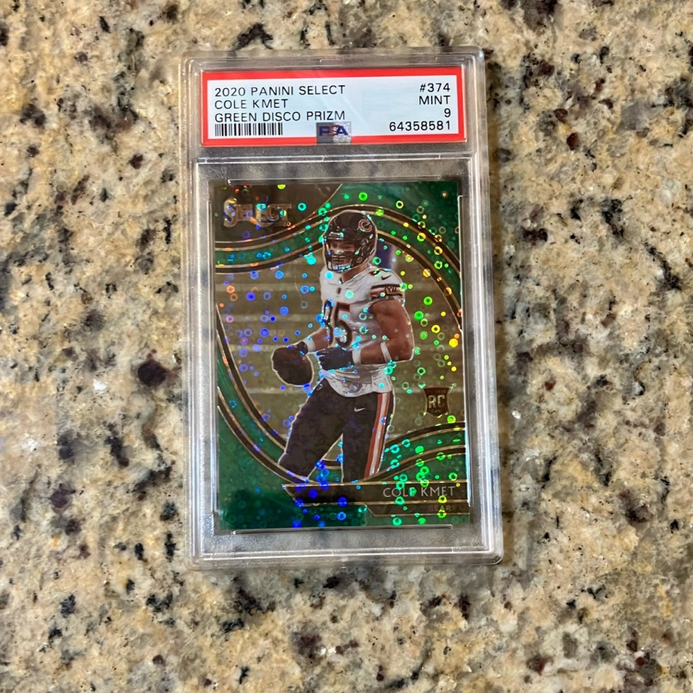 2020 Panini Select Cole Kmet DragonScale Prizm RC #374 1/5 Bears PSA Mint 9